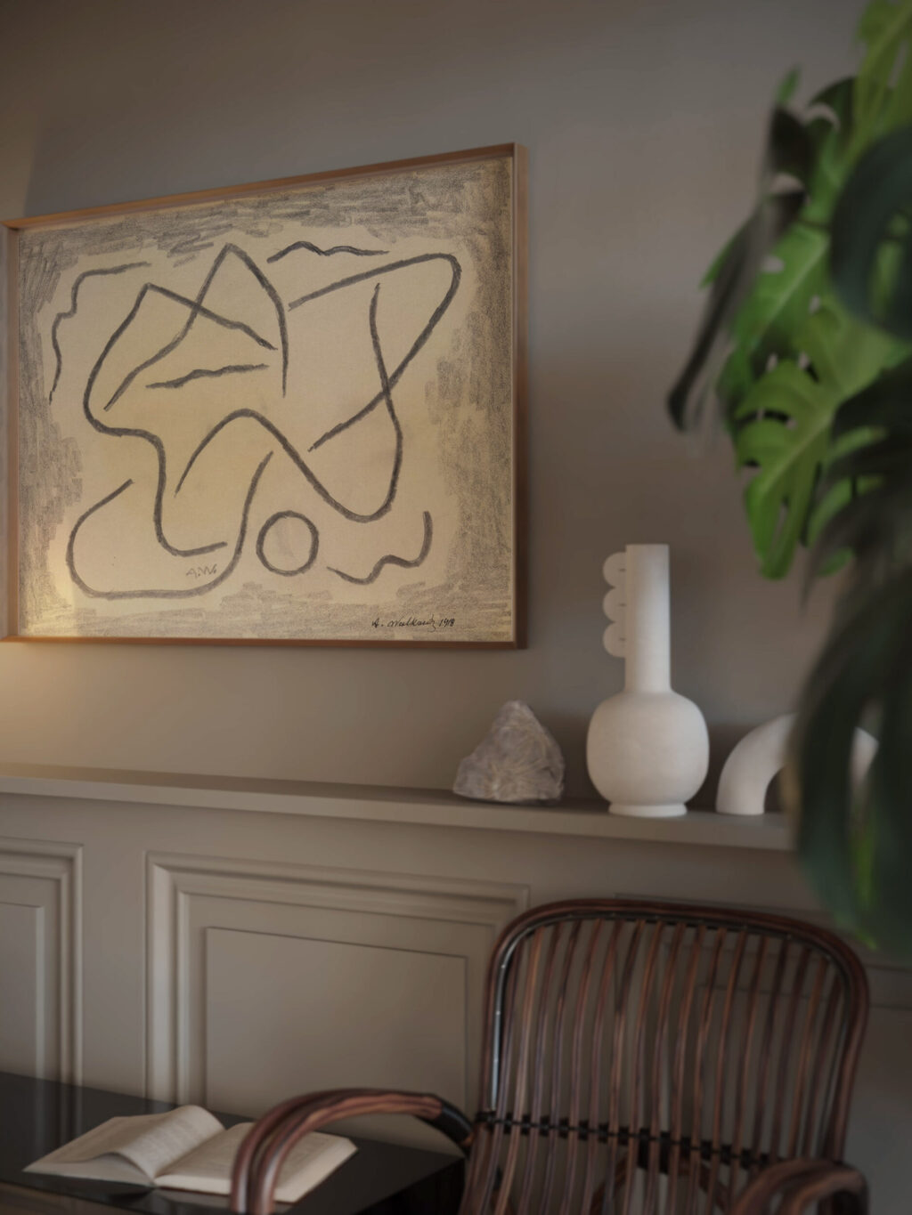 Rhythmic Lines Abstraction 1917 Abraham Walkowitz video mockup