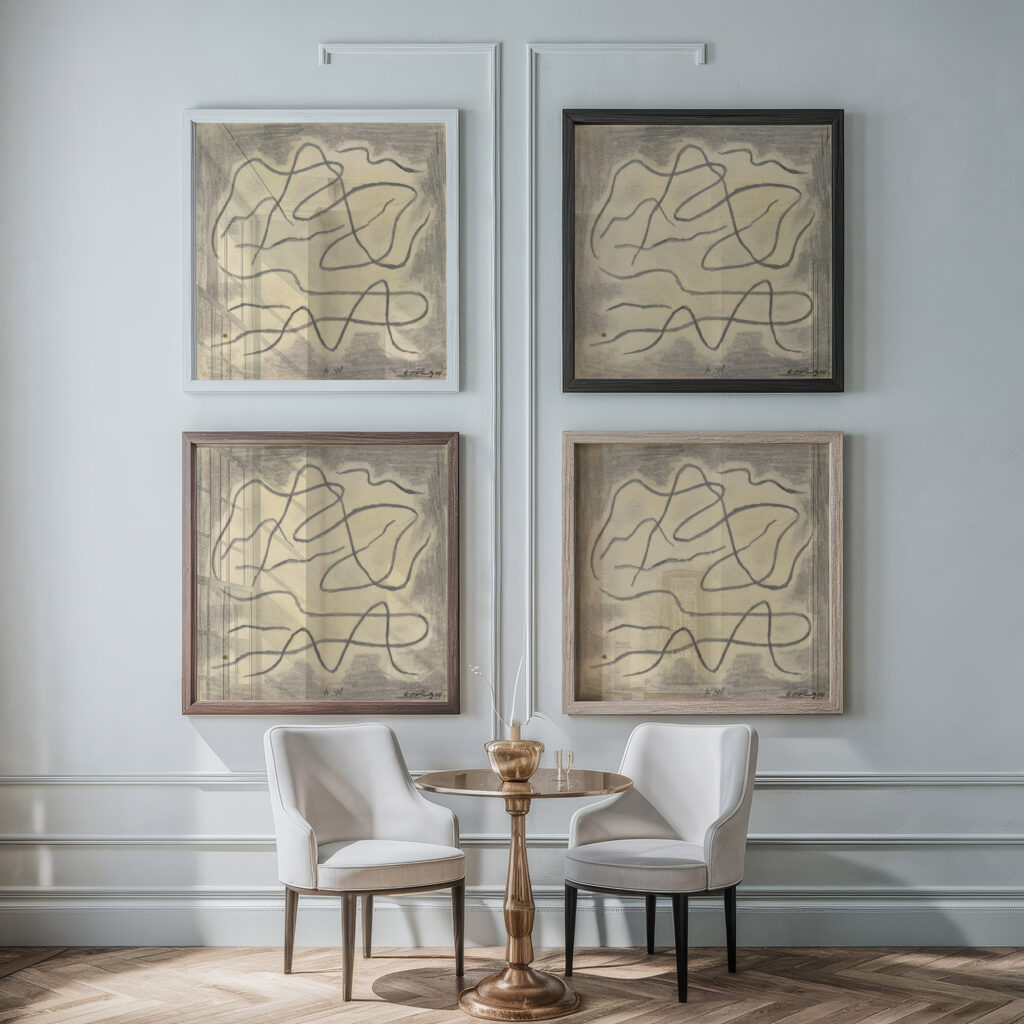 Rhythmic Lines Dance Abstraction 1918 Abraham Walkowitz 1 framed posters mockup