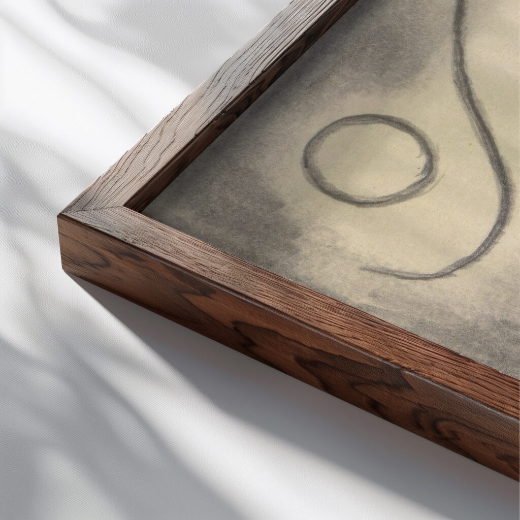 Rhythmic Lines Dance Abstraction 1918 Abraham Walkowitz 2 close up dark wood mockup