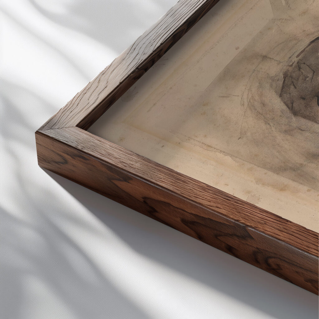 Ridder te paard 1878 1943 Willem van Konijnenburg close up dark wood mockup