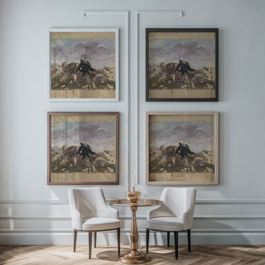 Riders on horseback 1900 Jozef Hanula framed posters mockup