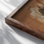 Rifleman and head 1920 Tadeusz Makowski close up dark wood mockup