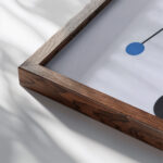 Rising Falling Clinging Flying 1934 Sophie Taeuber Arp close up dark wood mockup