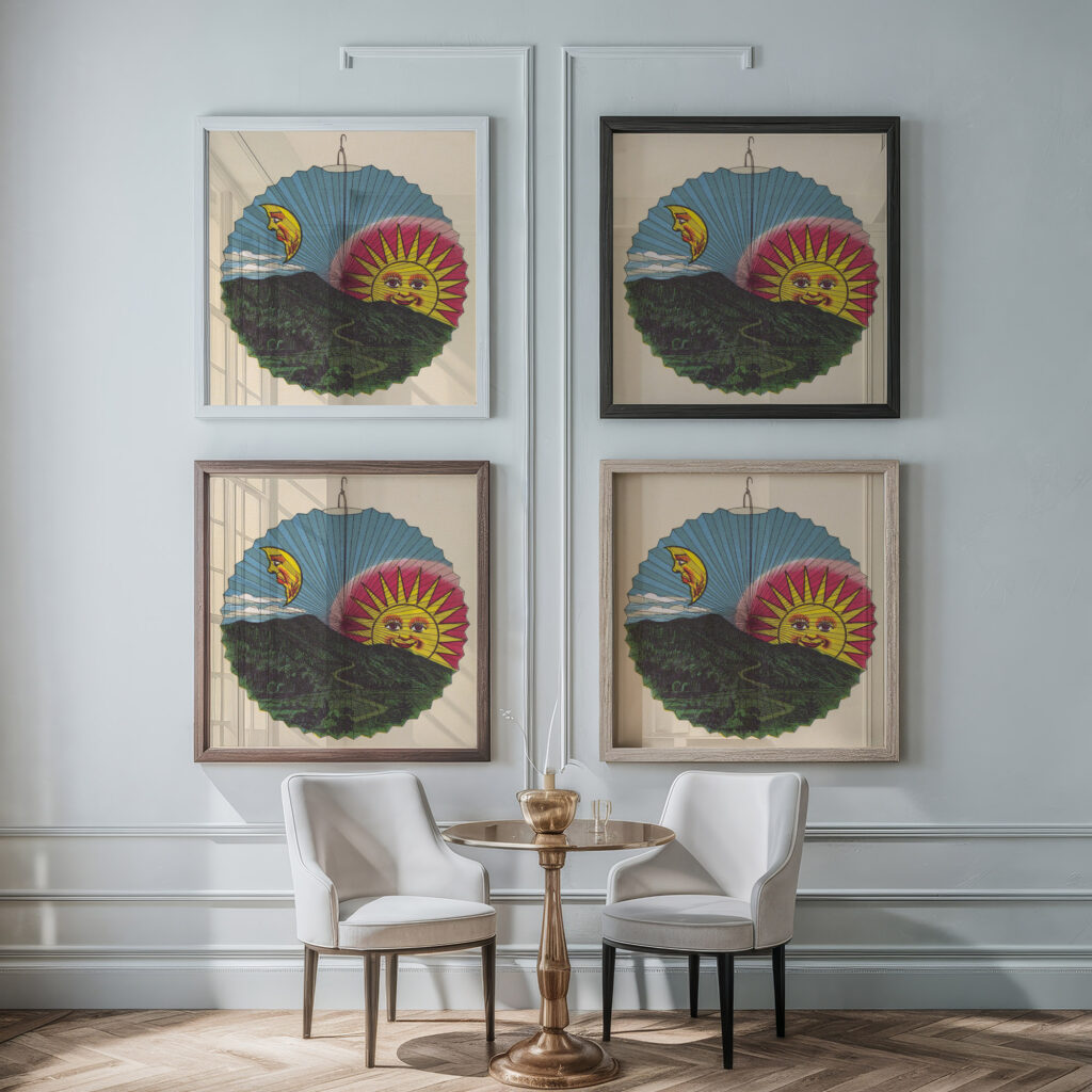 Rising sun lantern design ca 1880 Unknown framed posters mockup