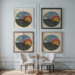 Rising sun lantern design ca 1880 Unknown framed posters mockup