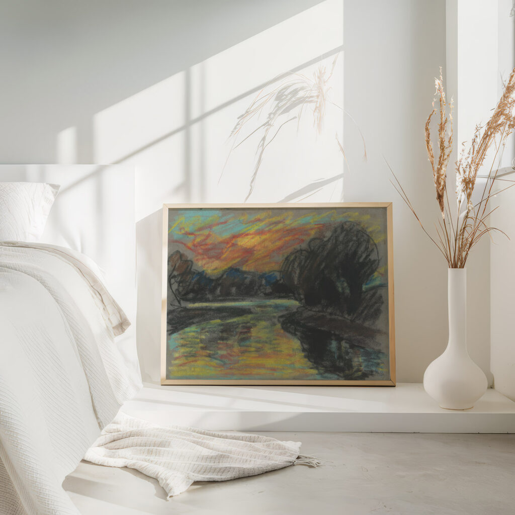 River in a Dark Willow Grove 1929 Zolo Palugyay 4 mockup