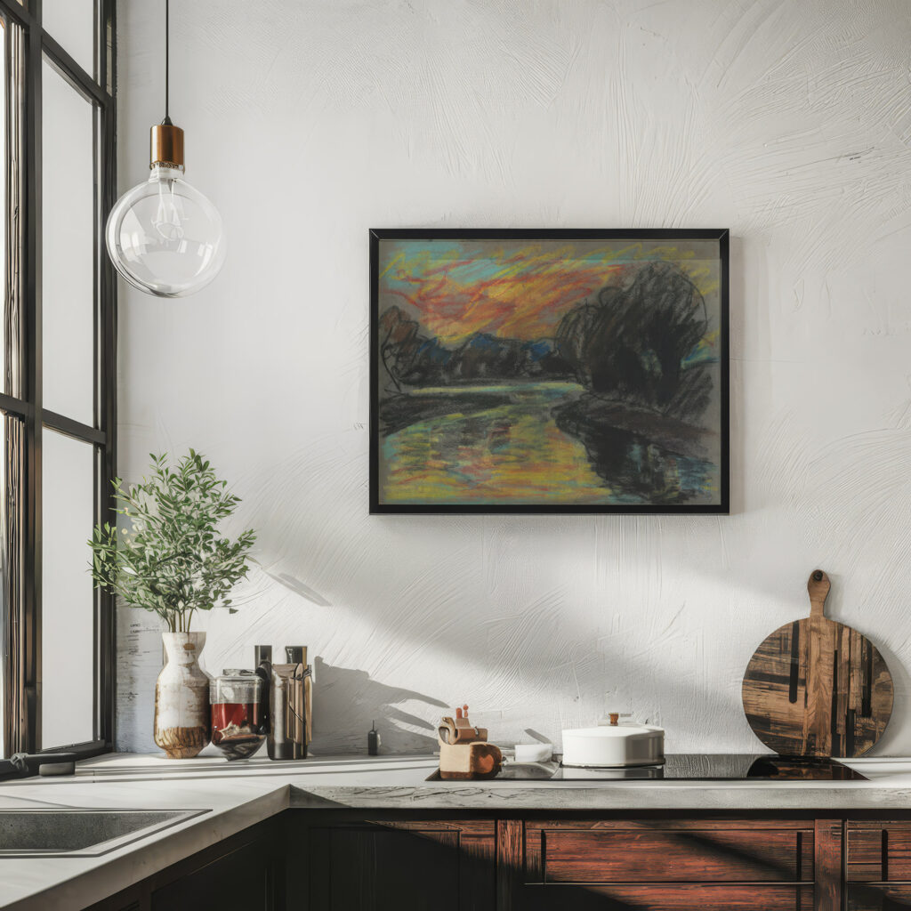 River in a Dark Willow Grove 1929 Zolo Palugyay 6 mockup