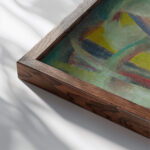 Riverbank Motif at the Birs Ruti Hard 1920 Arnold Fiechter close up dark wood mockup