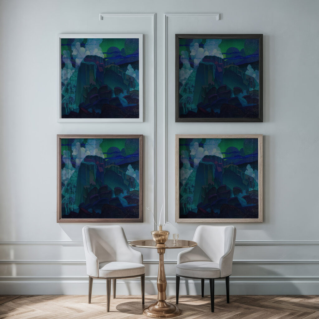 Rock at Sea 1920 1922 Raymond Jonson framed posters mockup