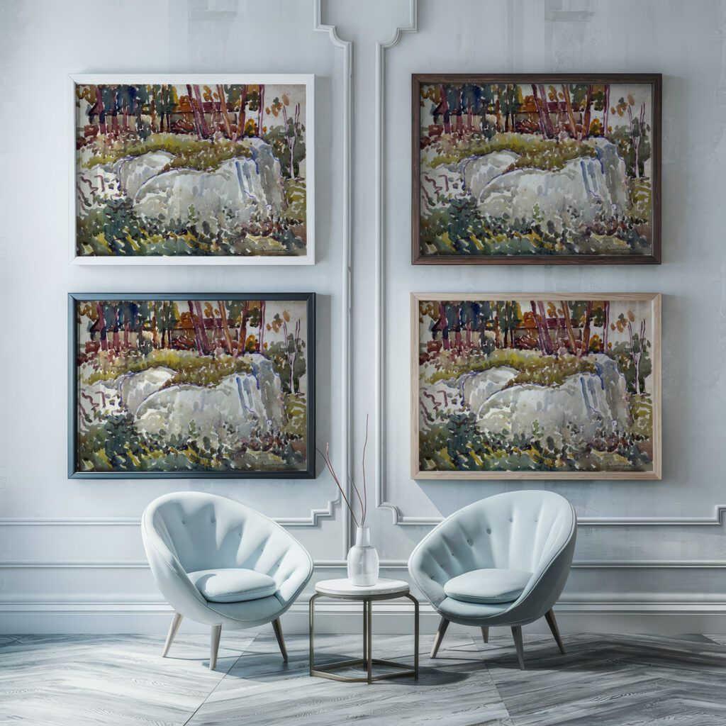 Rocks Maine ca. 1913 1915 Maurice Prendergast framed posters mockup