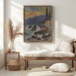 Rocky Seashore with Cypresses 1925 1928 Zolo Palugyay 5 mockup