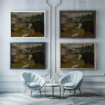 Rocky landscape with water 1911 Tadeusz Makowski framed posters mockup