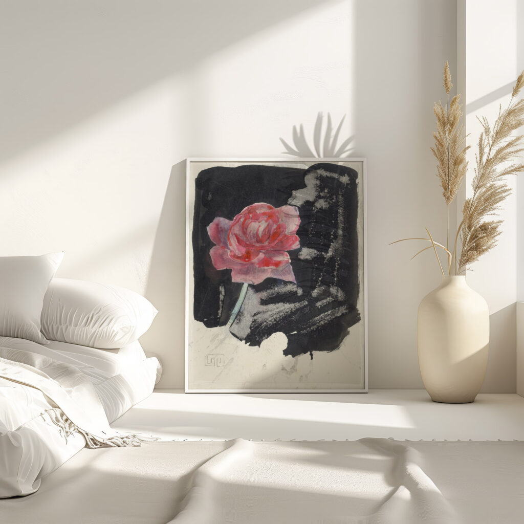 Rode roos 1874 Carel Adolph Lion Cachet 4 mockup