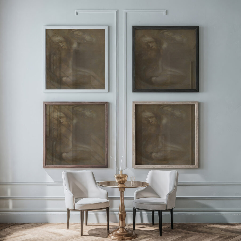 Rodin modelling a Sculpture circa 1895 1900 Eugene Carriere framed posters mockup