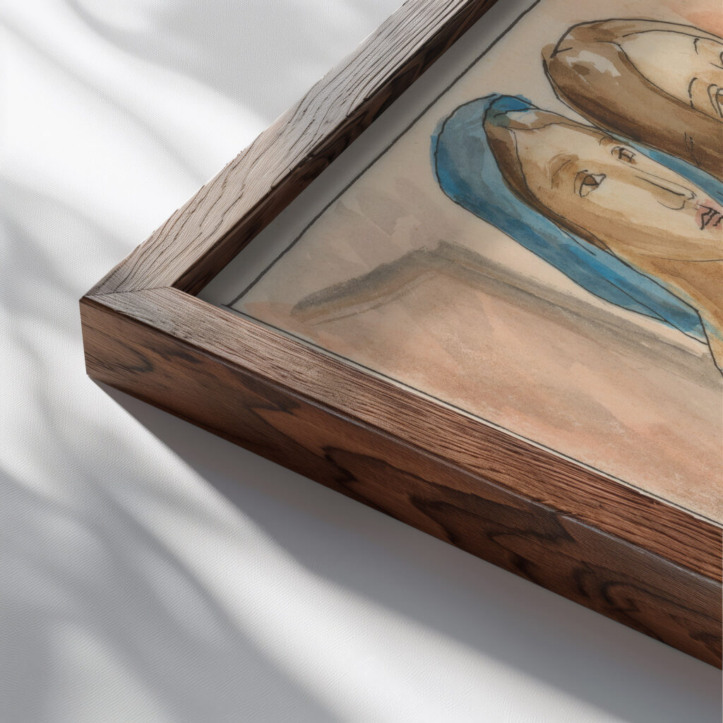 Rodina 1927 Mikulas Galanda close up dark wood mockup