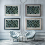 Romaans bandmotief 1890 Johanna van de Kamer framed posters mockup