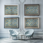 Romaans bandmotief met vlechtwerk c. 1890 c. 1922 Johanna van de Kamer framed posters mockup