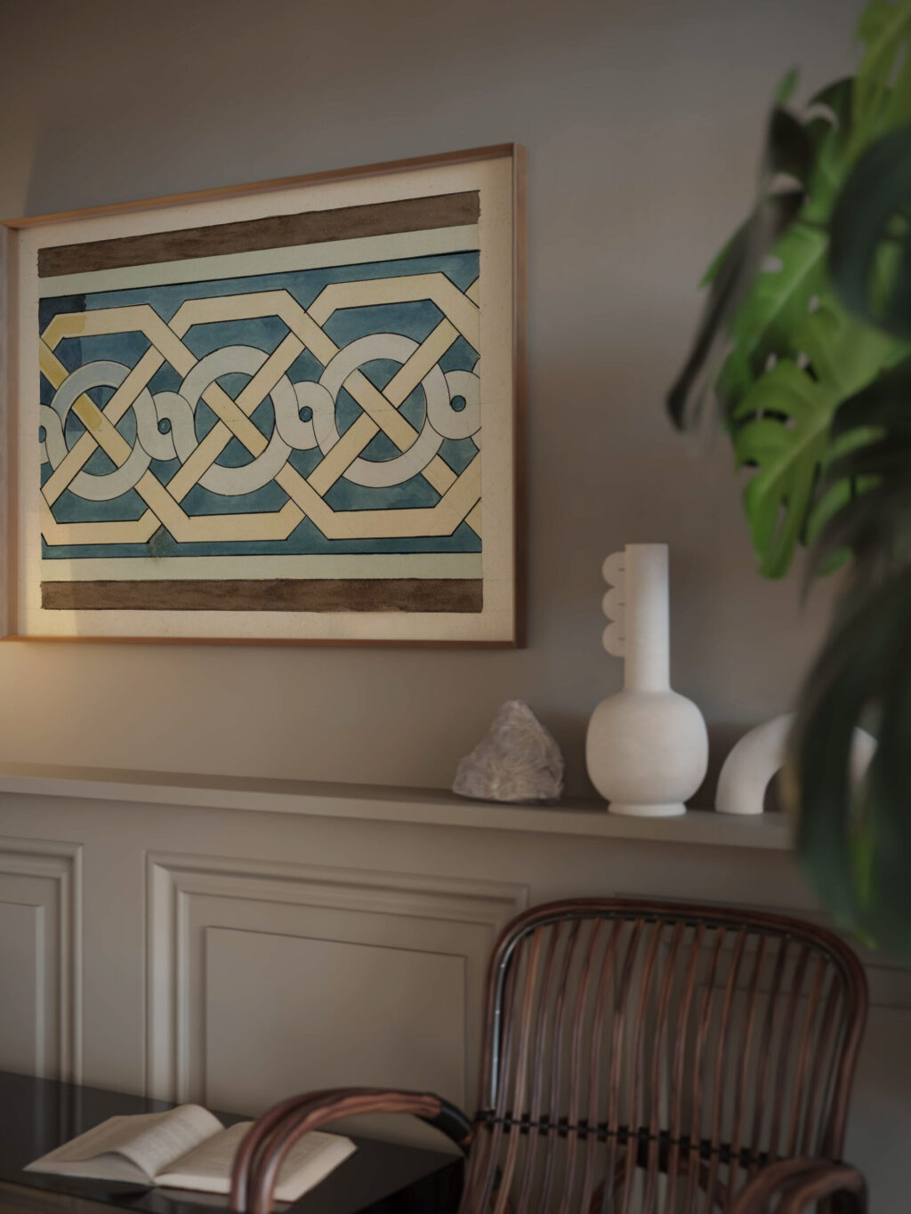 Romaans bandmotief met vlechtwerk c. 1890 c. 1922 Johanna van de Kamer video mockup