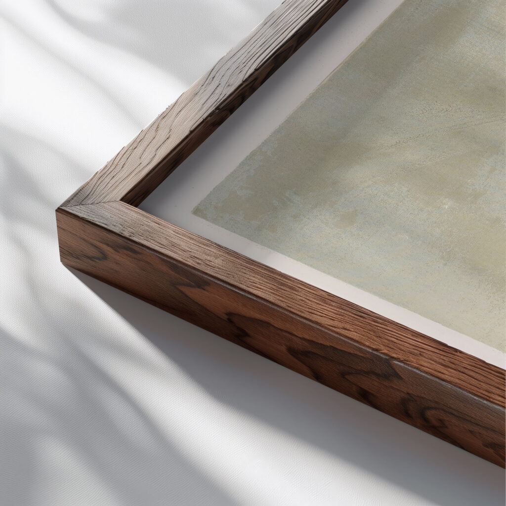 Roof and Sky 1939 Louis Lozowick close up dark wood mockup