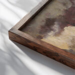 Rooftops and Clouds Paris 1910 1912 Henry Lyman Sayen close up dark wood mockup