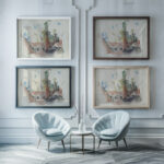 Rooftops and Trees 1918 Charles Demuth framed posters mockup