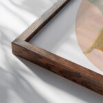 Roosa korvaga marklaud 2008 Tiit Paasuke close up dark wood mockup
