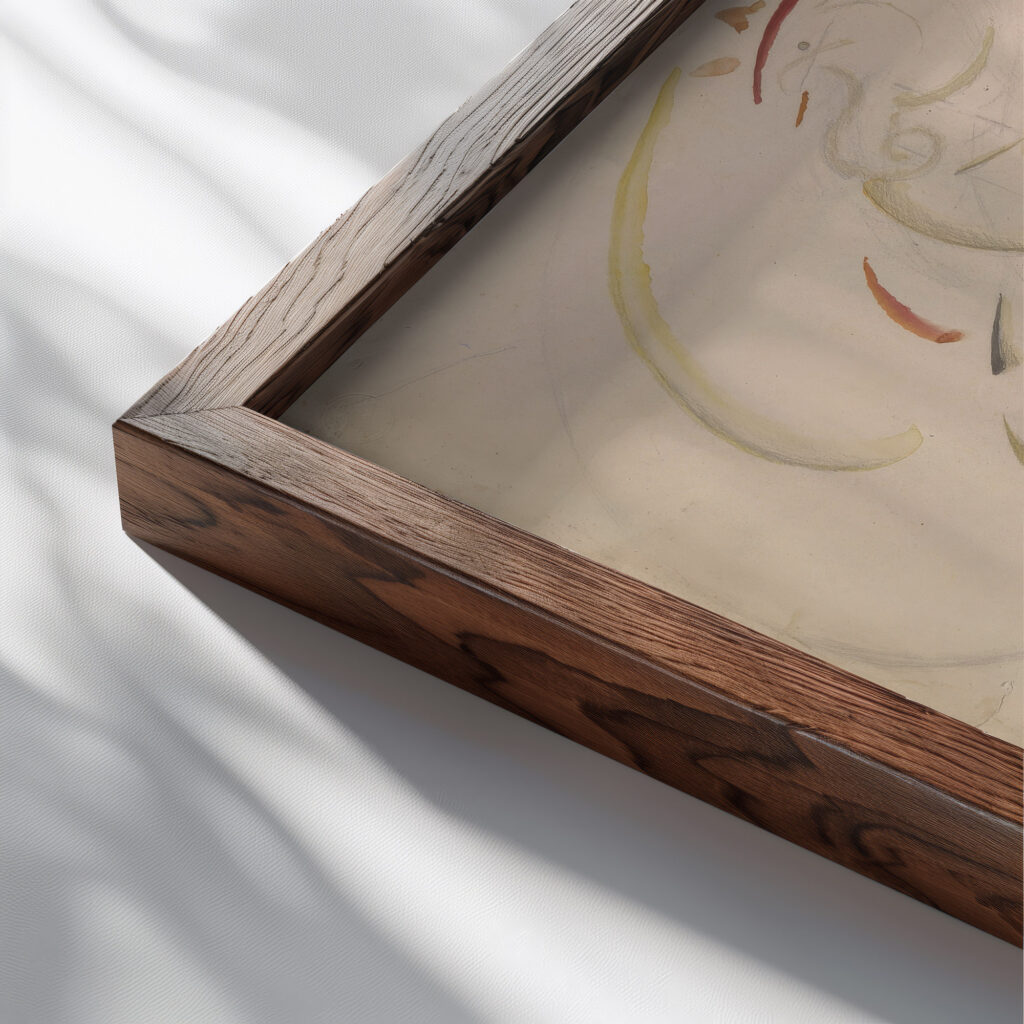Rooster Jules Schmalzigaug close up dark wood mockup