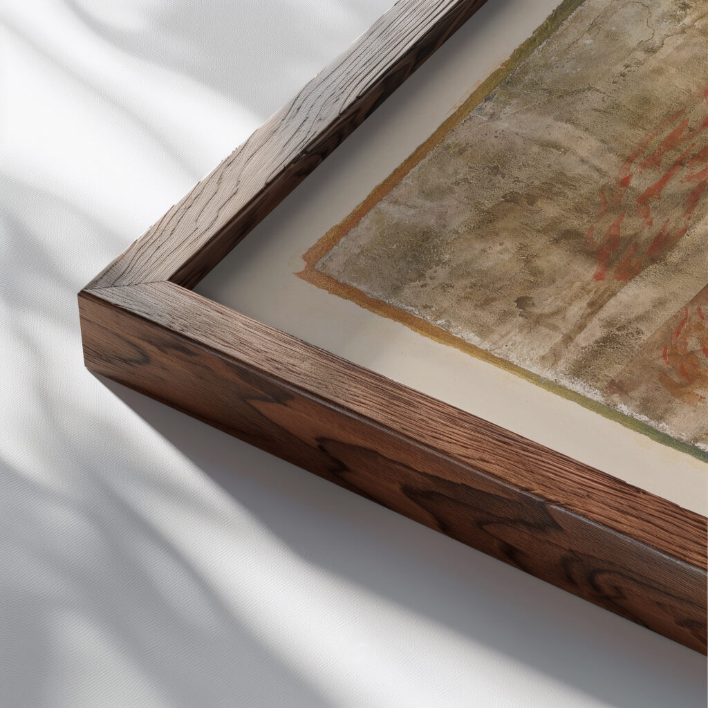 Rotbartiger Kopf 1929 Paul Klee close up dark wood mockup