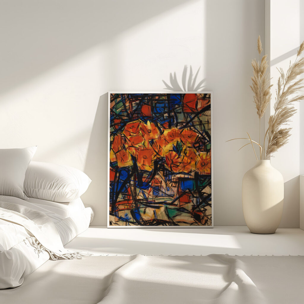 Rote Blumen in Vase 1919 Christian Rohlfs 4 mockup