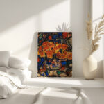Rote Blumen in Vase 1919 Christian Rohlfs 4 mockup
