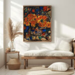 Rote Blumen in Vase 1919 Christian Rohlfs 5 mockup