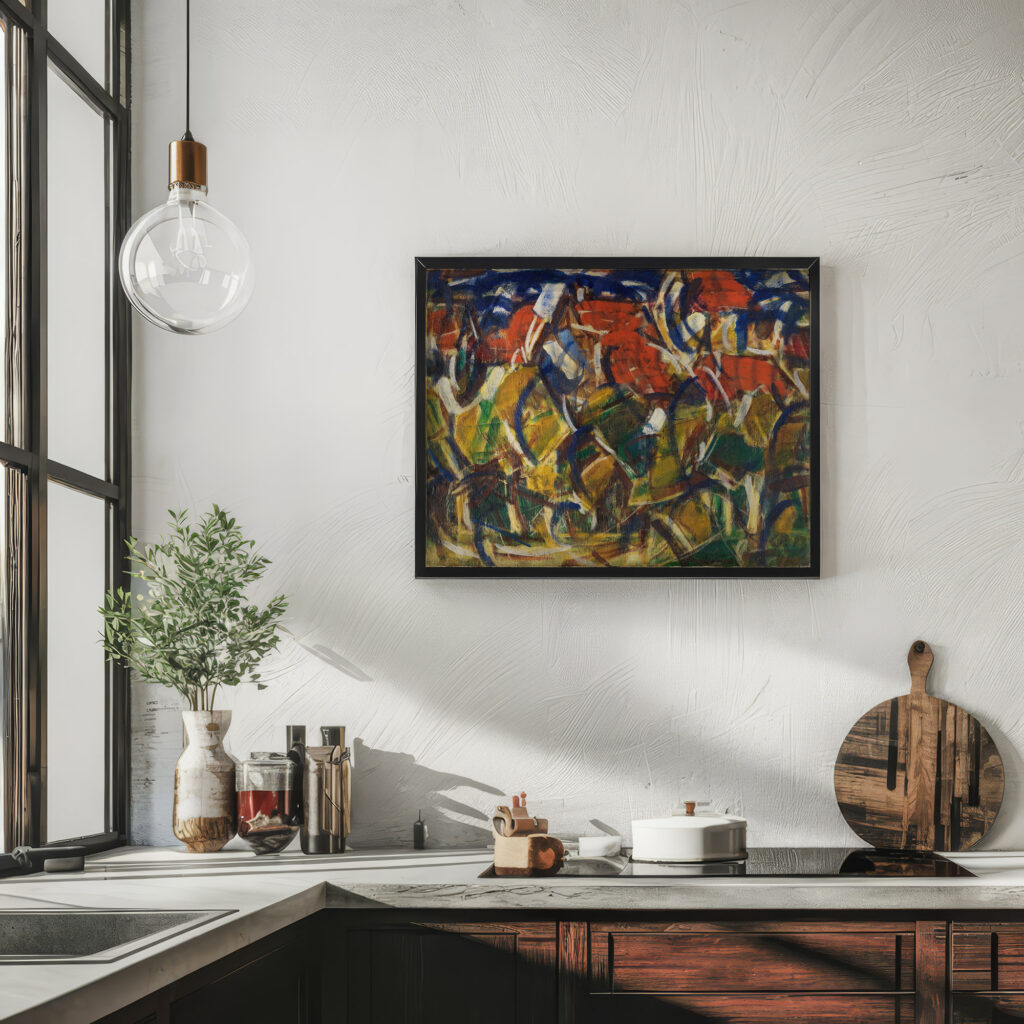 Rote Dacher unter Baumen 1913 Christian Rohlfs 6 mockup