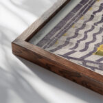 Rotstuin van de Ryoanji 1925 Kamei Tobei close up dark wood mockup