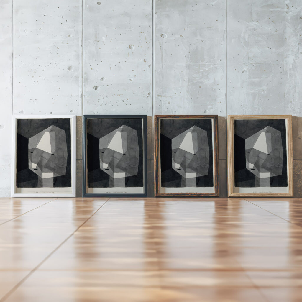Rough Cut Head 1935 Paul Klee framed posters mockup