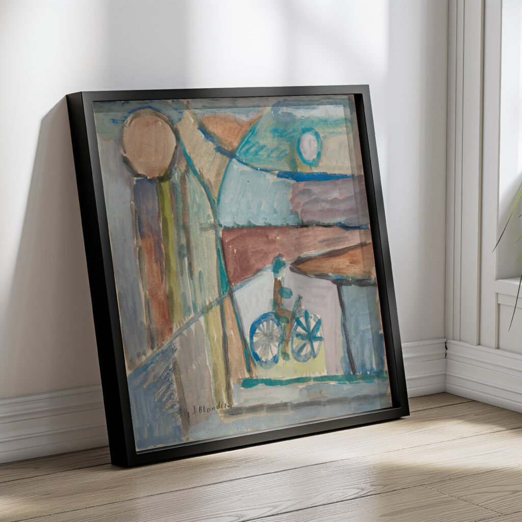 Rowerzysta na tle pejzazu 1934 Sasza Blonder 4 mockup