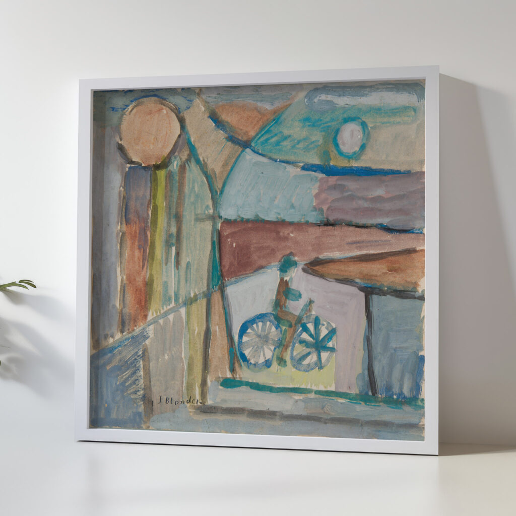 Rowerzysta na tle pejzazu 1934 Sasza Blonder 5 mockup