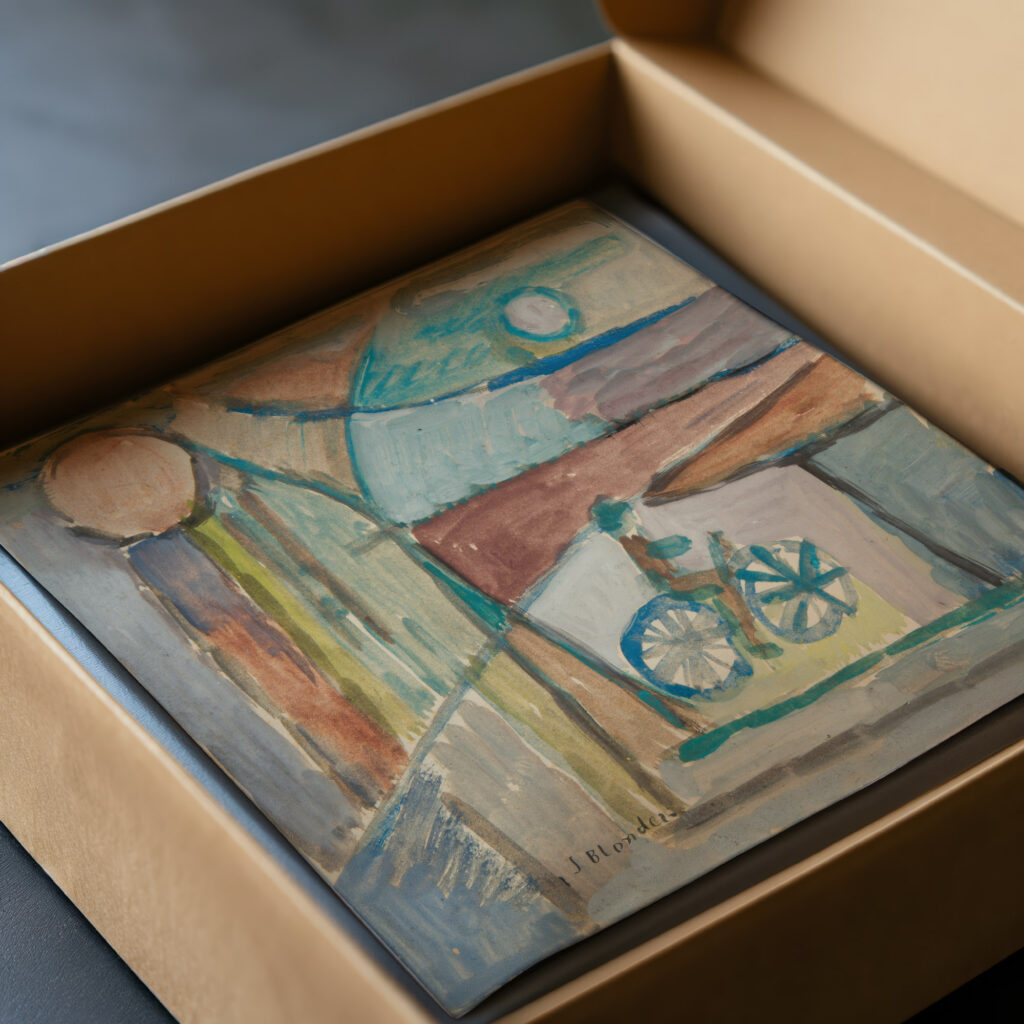 Rowerzysta na tle pejzazu 1934 Sasza Blonder video mockup