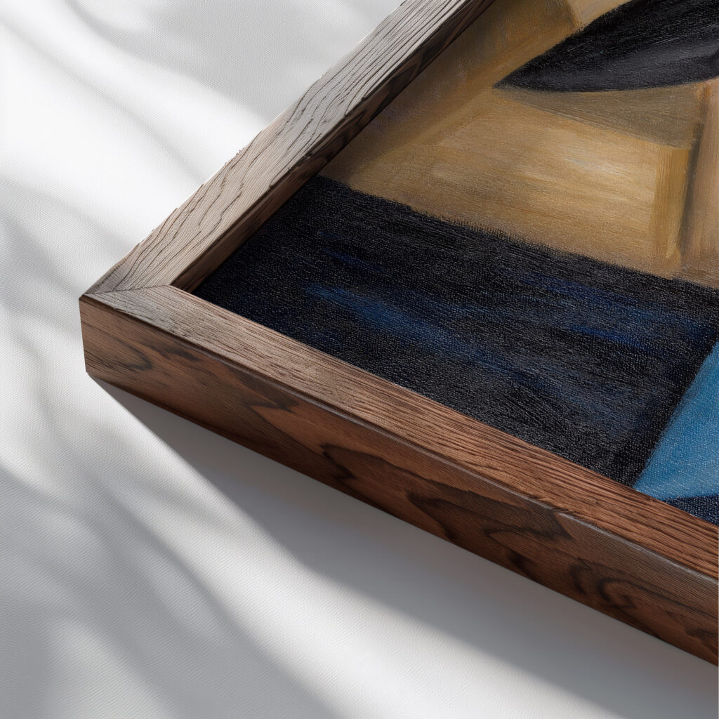 Rubber Plant 1920 Marsden Hartley close up dark wood mockup