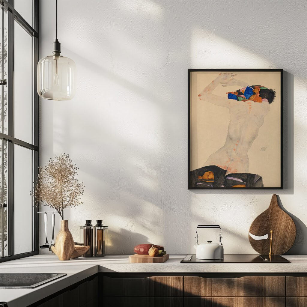 Ruckenakt mit buntem Tuch 1911 Egon Schiele 6 mockup