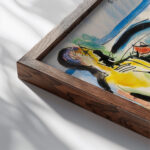 Ruderer 1928 Ernst Ludwig Kirchner close up dark wood mockup