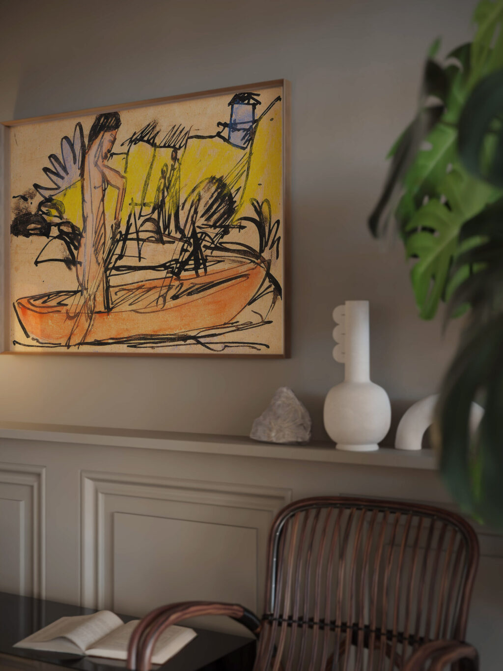 Rudernder Akt 1914 Ernst Ludwig Kirchner video mockup