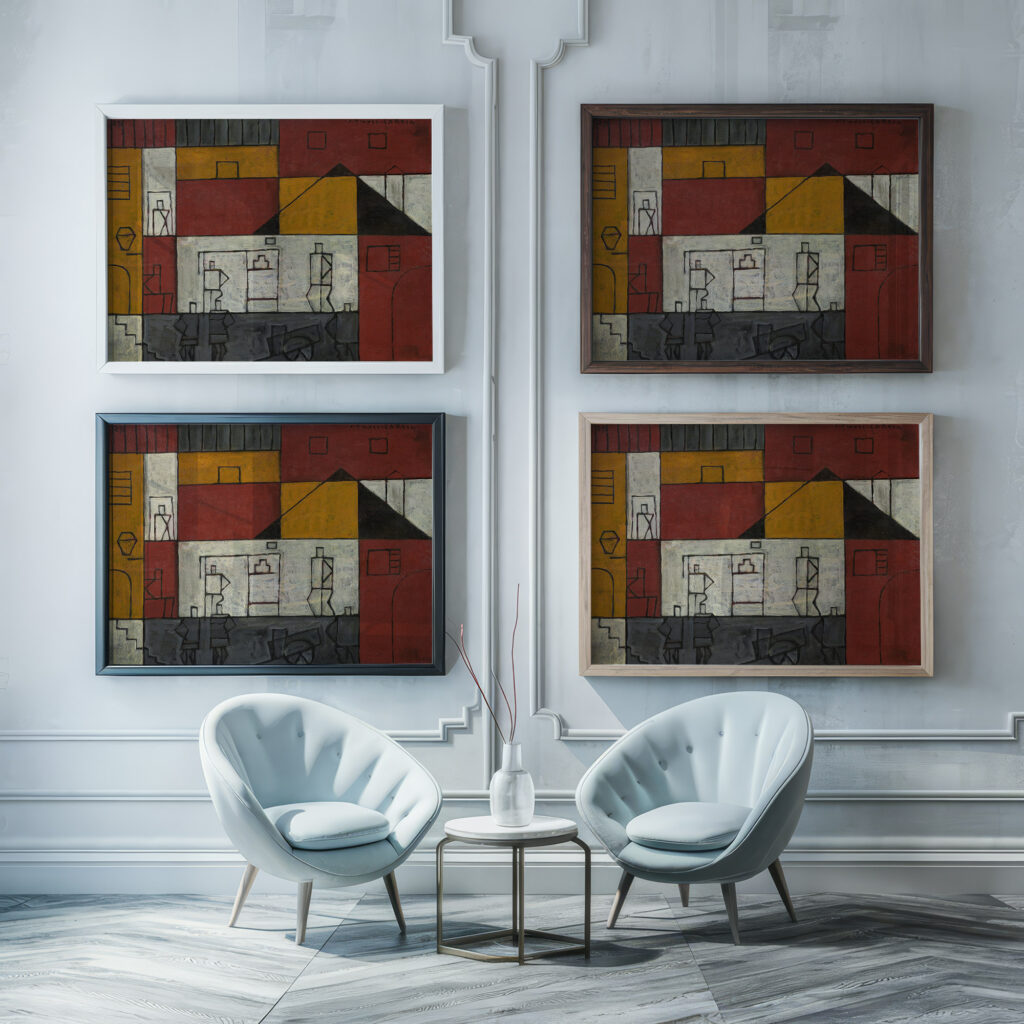 Rue no. 2 Paisaje constructivista 1929 Joaquin Torres Garcia framed posters mockup