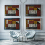 Rue no. 2 Paisaje constructivista 1929 Joaquin Torres Garcia framed posters mockup