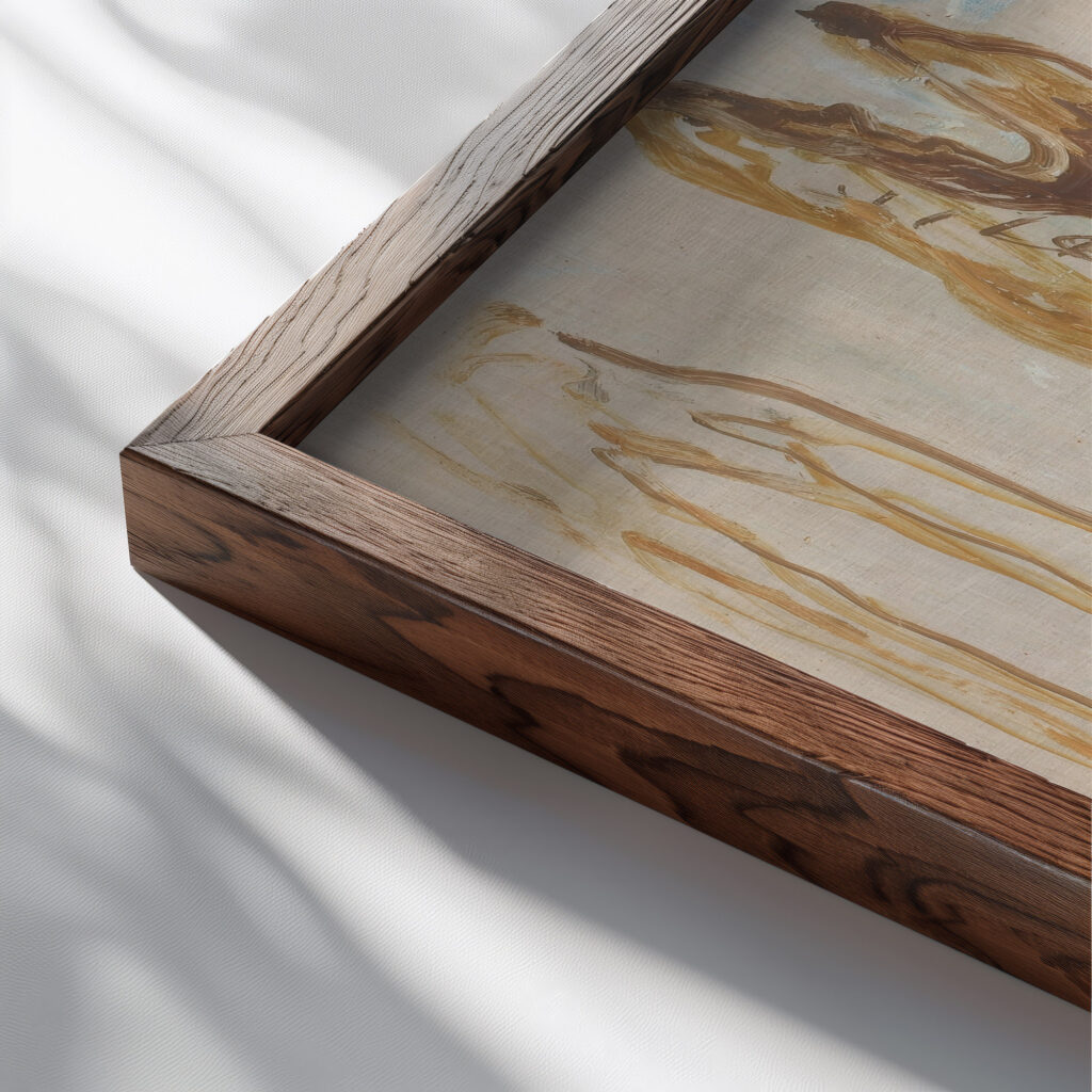 Rugged Trunks in Snow 1923 Edvard Munch close up dark wood mockup