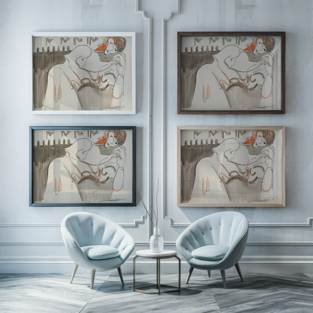 Ruhende Frau 1930 Ernst Ludwig Kirchner framed posters mockup