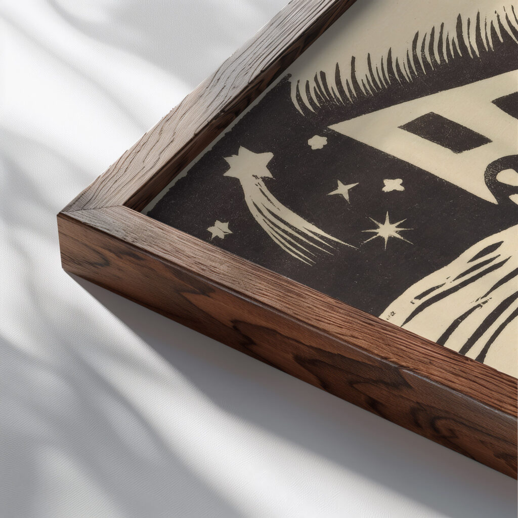 Ruhende Zigeuner 1918 Maria Uhden close up dark wood mockup