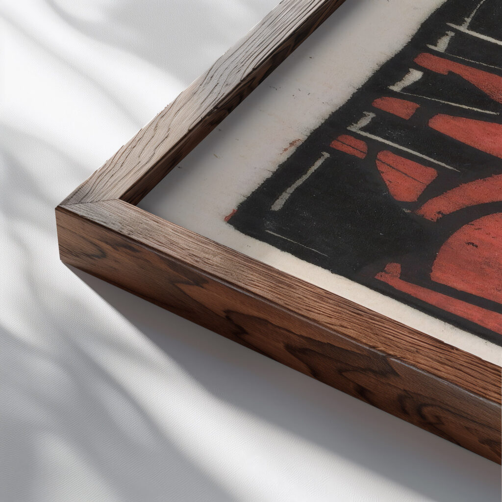 Ruiters te paard 1906 Reijer Stolk close up dark wood mockup