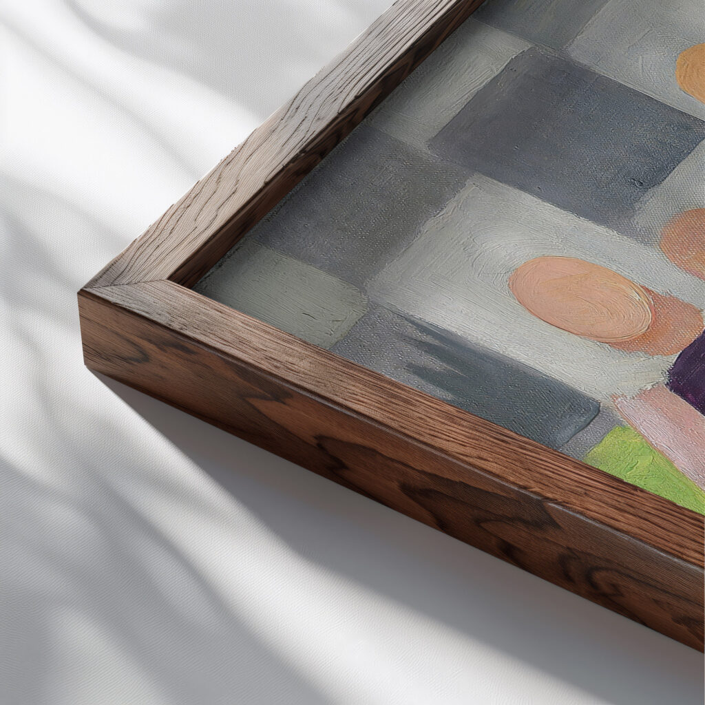 Runners 1924 Robert Delaunay close up dark wood mockup
