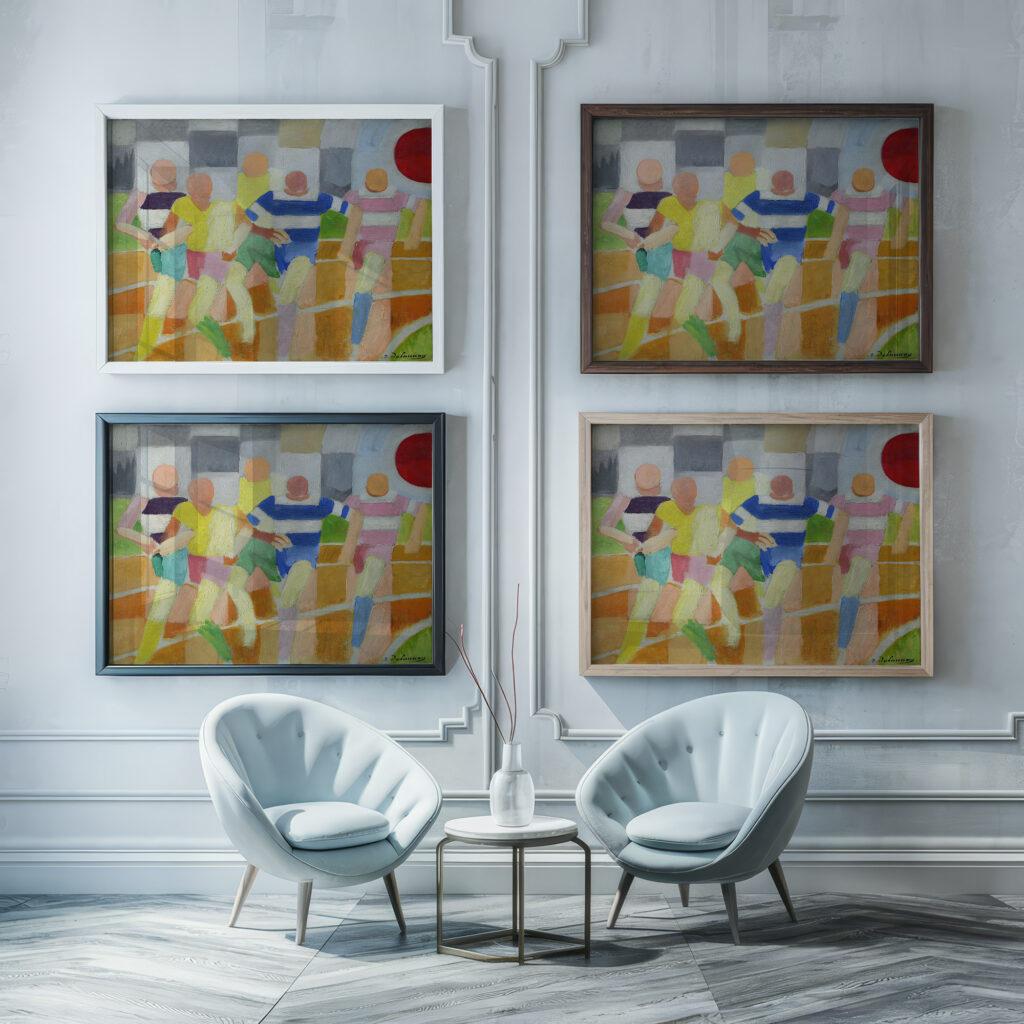 Runners 1924 Robert Delaunay framed posters mockup