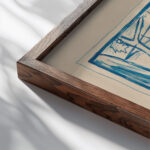 Sad 1959 Marian Kopf close up dark wood mockup